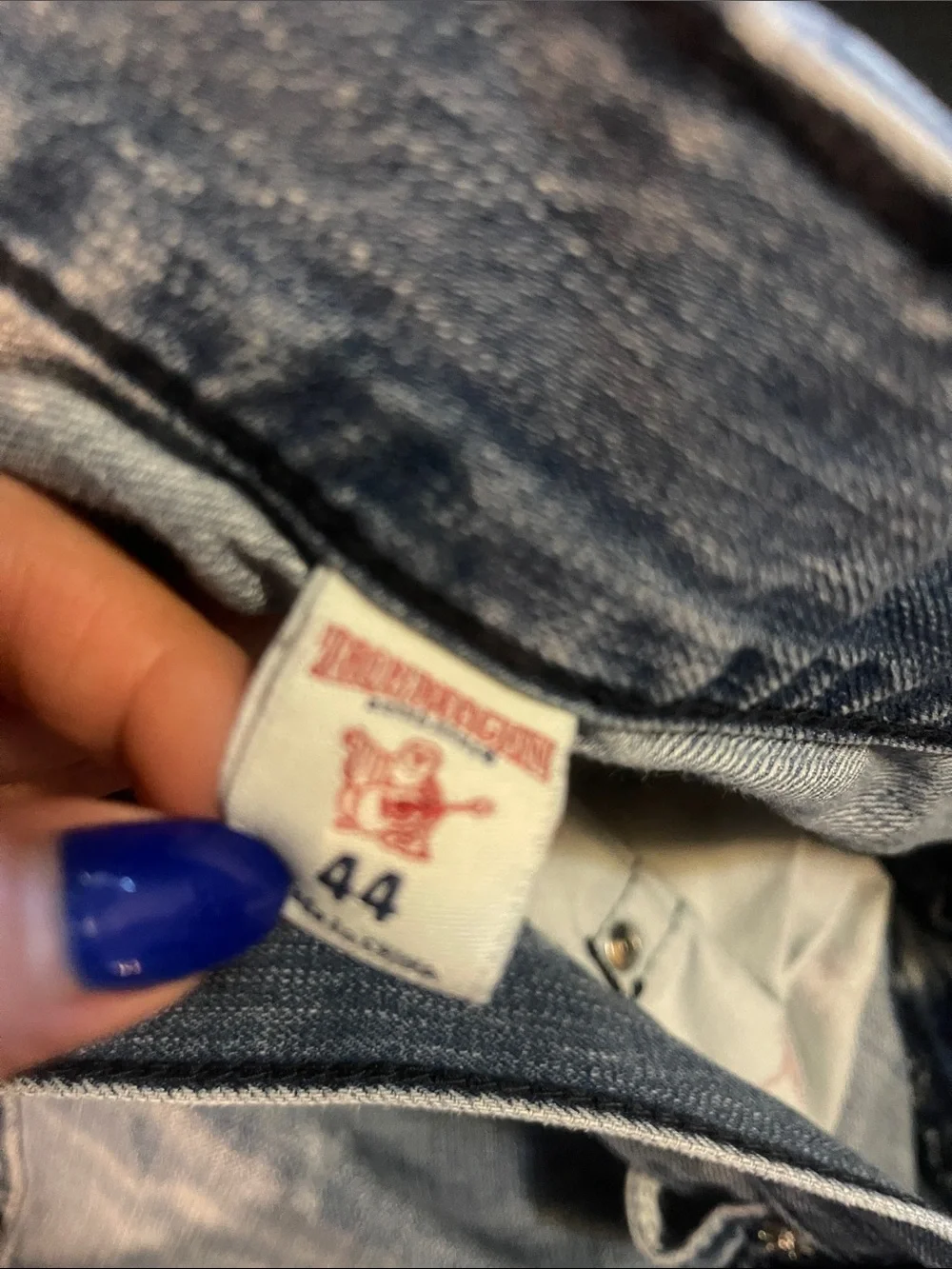 True Religion Light Blue Denim Jeans distressed size 44